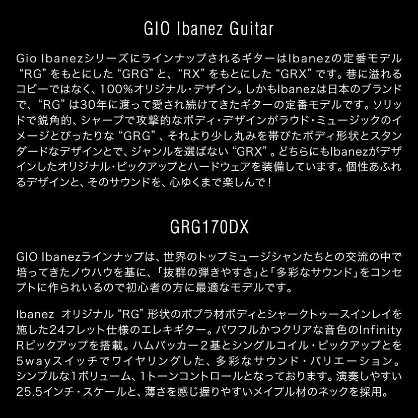 GIO Ibanez ジオアイバニーズ エレキギター GRG170DX ソフトケース付属〔大型荷物〕＊の画像