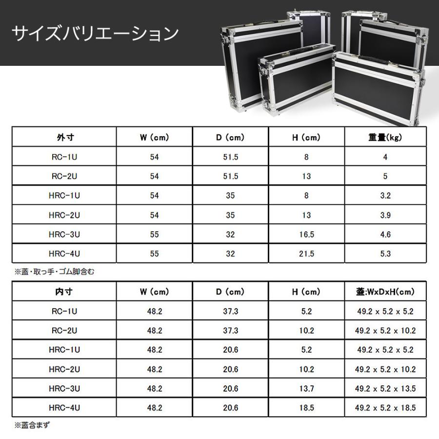 KC RACK CASE ラックケース HRC-2U〔EIA規格 楽器機材 セパレート式