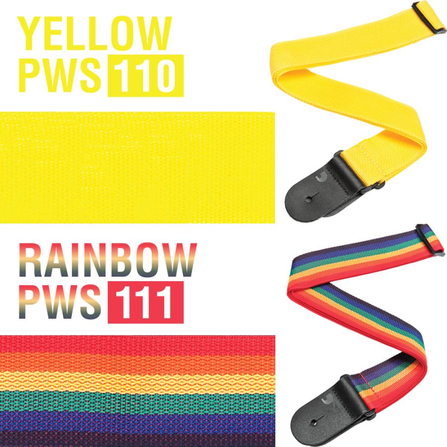 D'Addario ギター ベース ストラップ PWSシリーズ 全10カラー