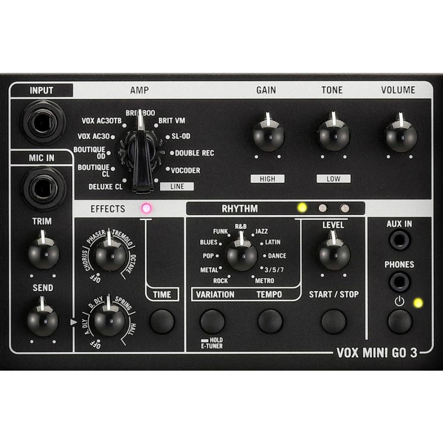 VOX ギターアンプ MINI GOシリーズ VMG-3〔ボックス 軽量・コンパクト モバイルバッテリー対応 様々な機能を搭載〕＊