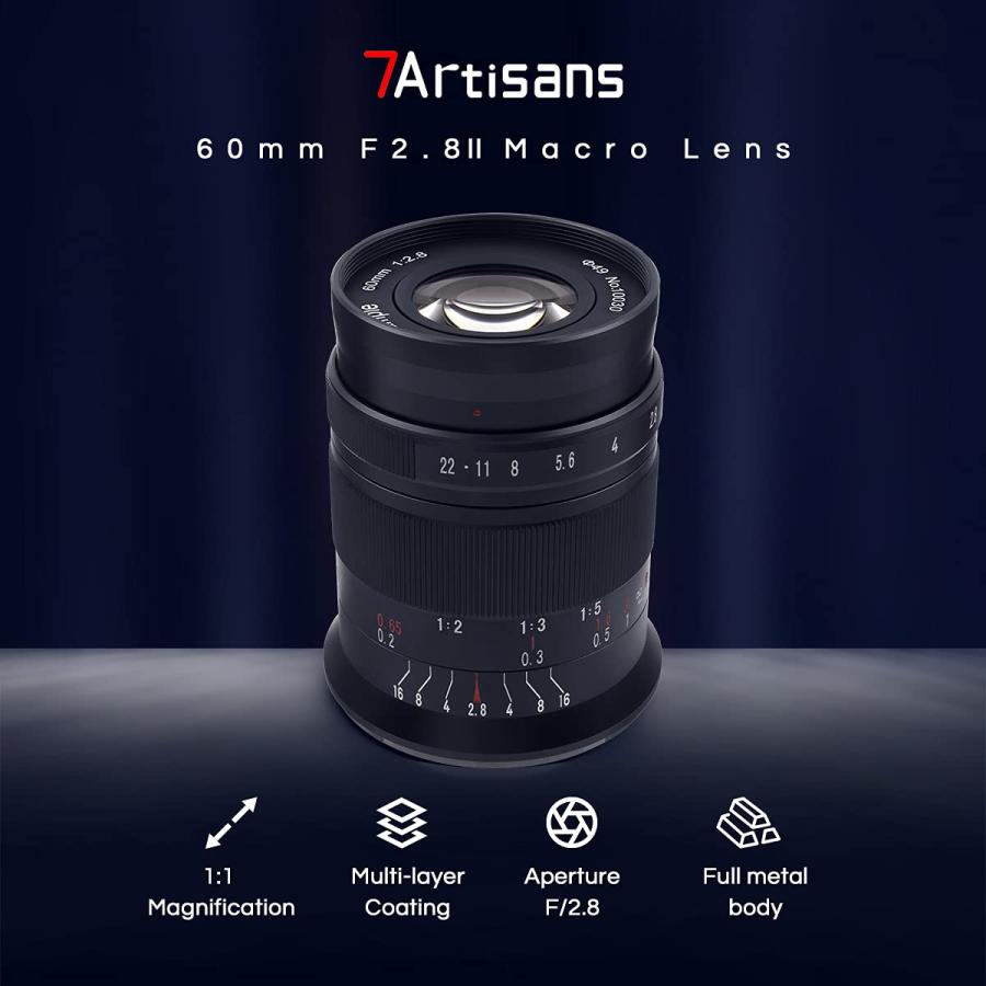 7artisans 60mm F2.8 II V2.0 APS Cカメラ交換レンズ マクロレンズ 手動式 フォーカスレンチとレンズ 並行輸入品｜sakuragumi｜04