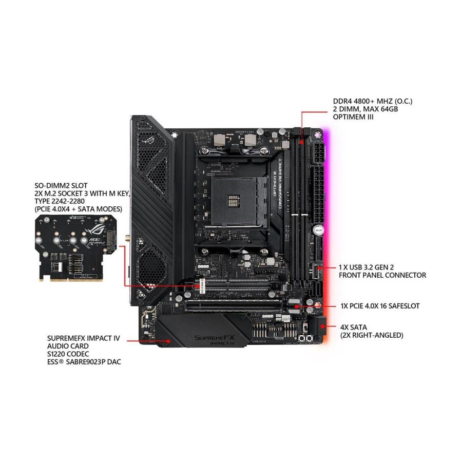 ASUS AMD X570 搭載 AM4対応 マザーボード ROG CROSSHAIR VIII IMPACT 【 mini DT 並行輸入品｜sakuragumi｜10