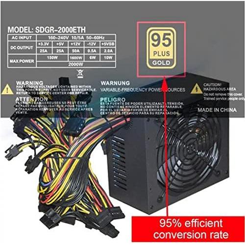 アイテム一覧 SUTK ETH Mining 1800W Rated Miner Power Supply 95% Efficiency ATX Mining Power Source Support 8 GPU Card Max Up to 2000W Supply　並行輸入品