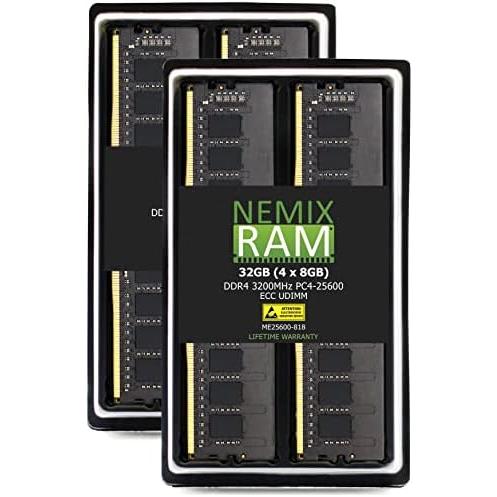 NEMIX RAM 128GB (4X32GB) DDR4 3200MHZ PC4-25600 ECC UDIMM Compatible with ASRock Rack Motherboad E3C256D4ID2  E3C256D4ID-2T  E3C256D4U-2L2T  E3C256｜sakuragumi｜03