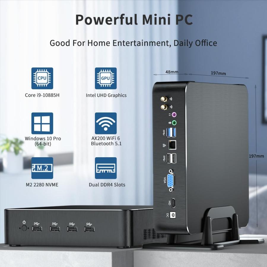 msecore Mini PC with Core i9 10885H (8 Cores, 2.4 5.3GHz), 16G R 並行輸入品｜sakuragumi｜07