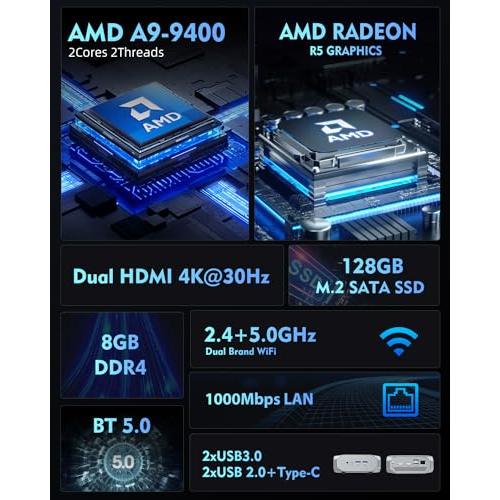 ATOPNUC A9 9400 Mini PC, AMD A9 9400 (up to 3.2 Ghz) Mini Comput 並行輸入品｜sakuragumi｜04