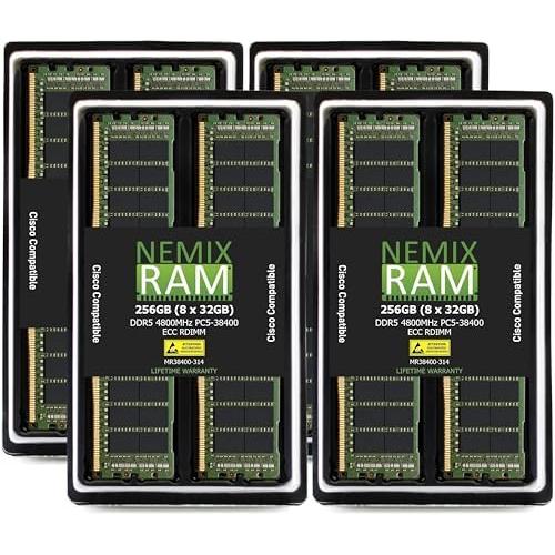 NEMIX RAM 128GB (4X32GB) DDR5 4800MHZ PC5-38400 1Rx4 ECC RDIMM KIT Server Memory Compatible with The SUPERMICRO X13SET-G | X13SET-GC Motherboard｜sakuragumi｜03