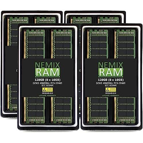 NEMIX RAM 128GB (4X32GB) DDR5 4800MHZ PC5-38400 1Rx4 ECC RDIMM KIT Server Memory Compatible with The SUPERMICRO X13SET-G | X13SET-GC Motherboard｜sakuragumi｜09