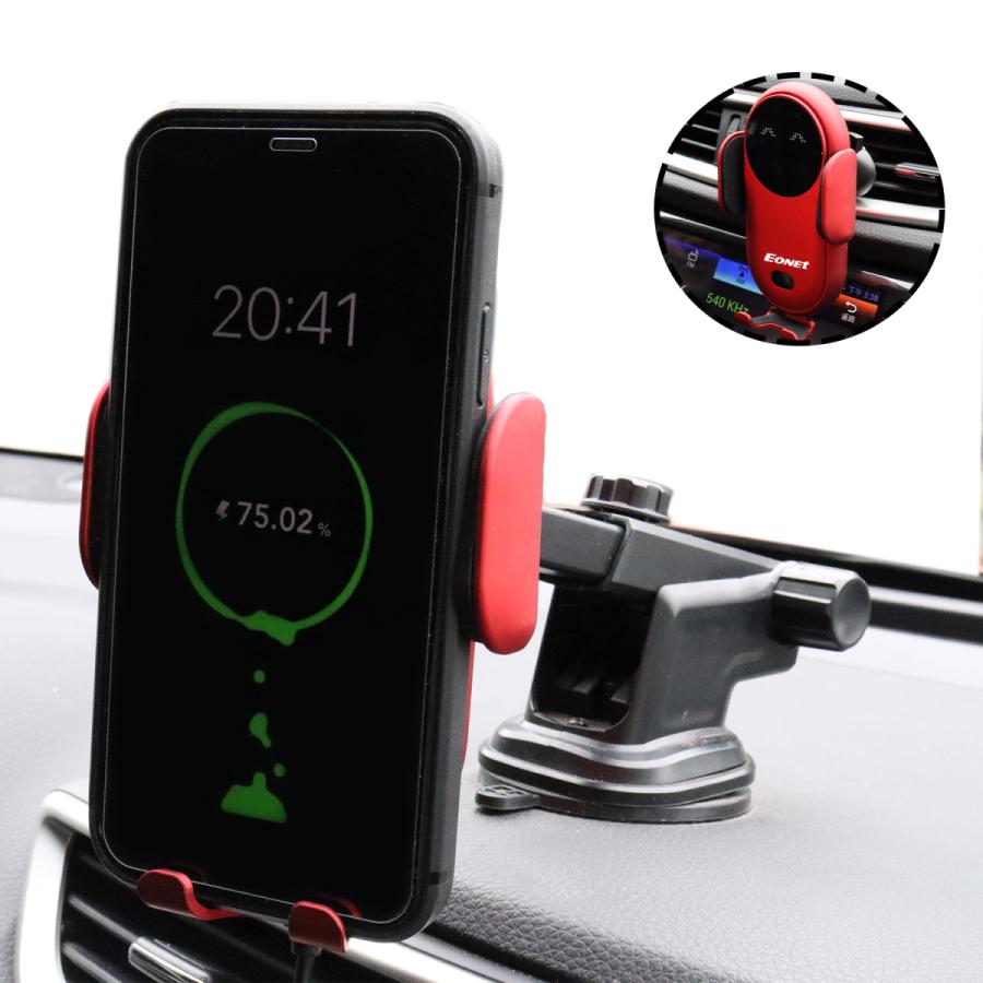 売り出し 日本設計 Eonet スマホホルダー 火星人スマホホルダー車載qi ワイヤレス充電器 360度回転携帯ホルダー 車 車載スマホホルダー 赤外線センサーによる自動開閉 Dprd Jatimprov Go Id