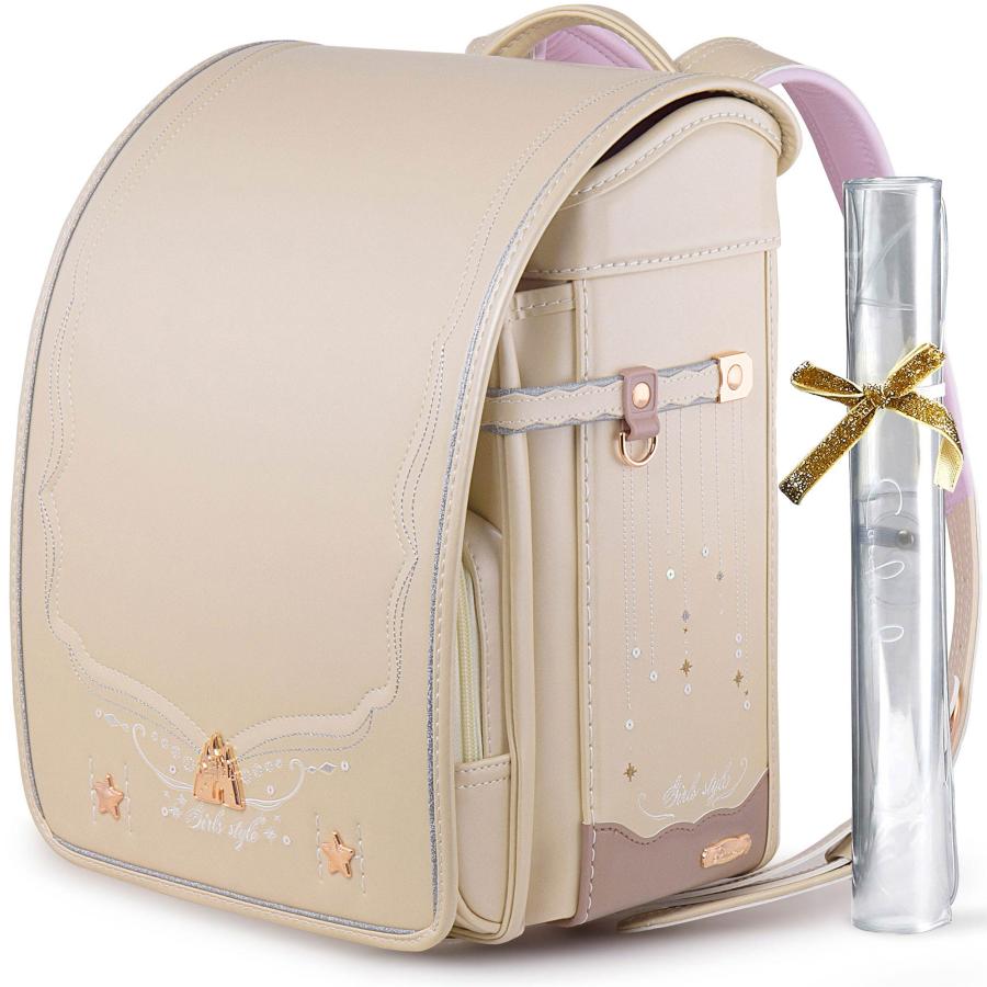【新品】新作 女の子ランドセル キャッスル 高級 大容量 軽量 6年保証 全国送料無料 スクールバック 小学生通学カバン ピンク ランドセル キャッスル&刺繍 6年保証 おまけ付き 女の子 クーロン