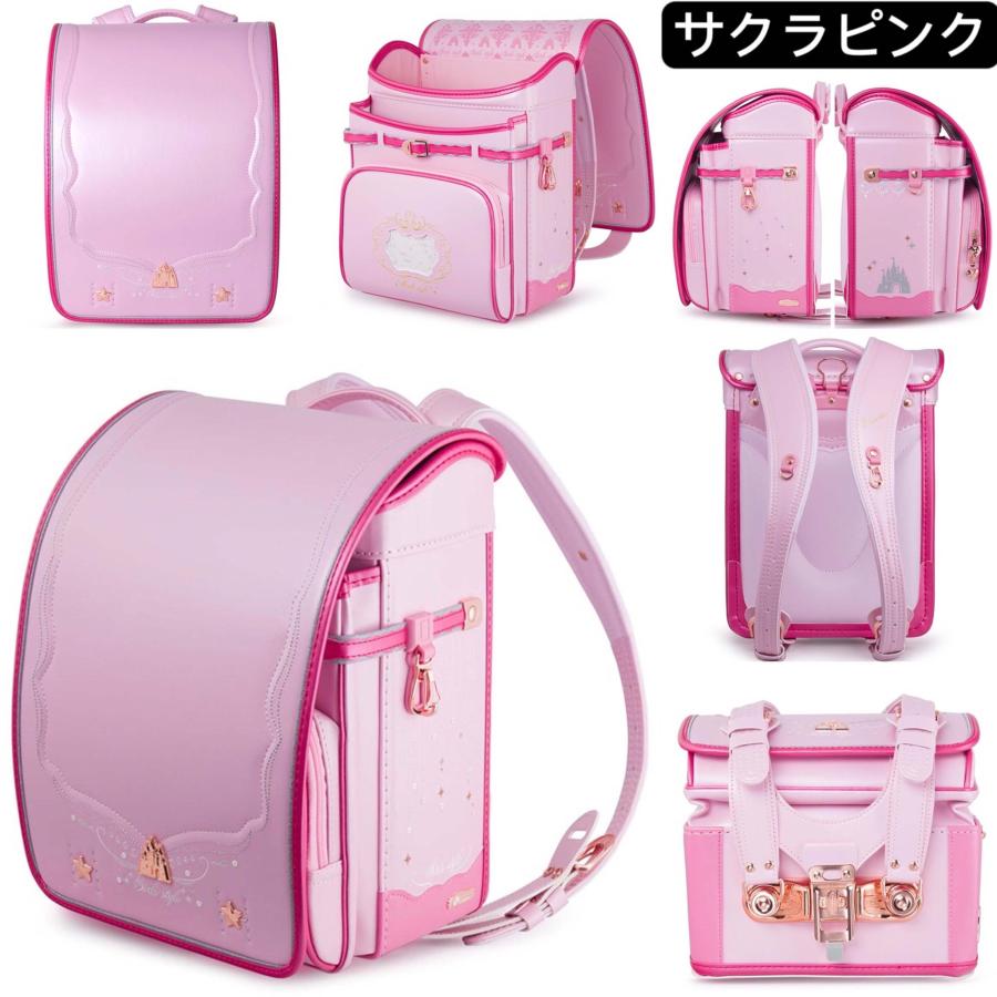 【新品】新作 女の子ランドセル キャッスル 高級 大容量 軽量 6年保証 全国送料無料 スクールバック 小学生通学カバン ピンク ランドセル キャッスル&刺繍 6年保証 おまけ付き 女の子 クーロン