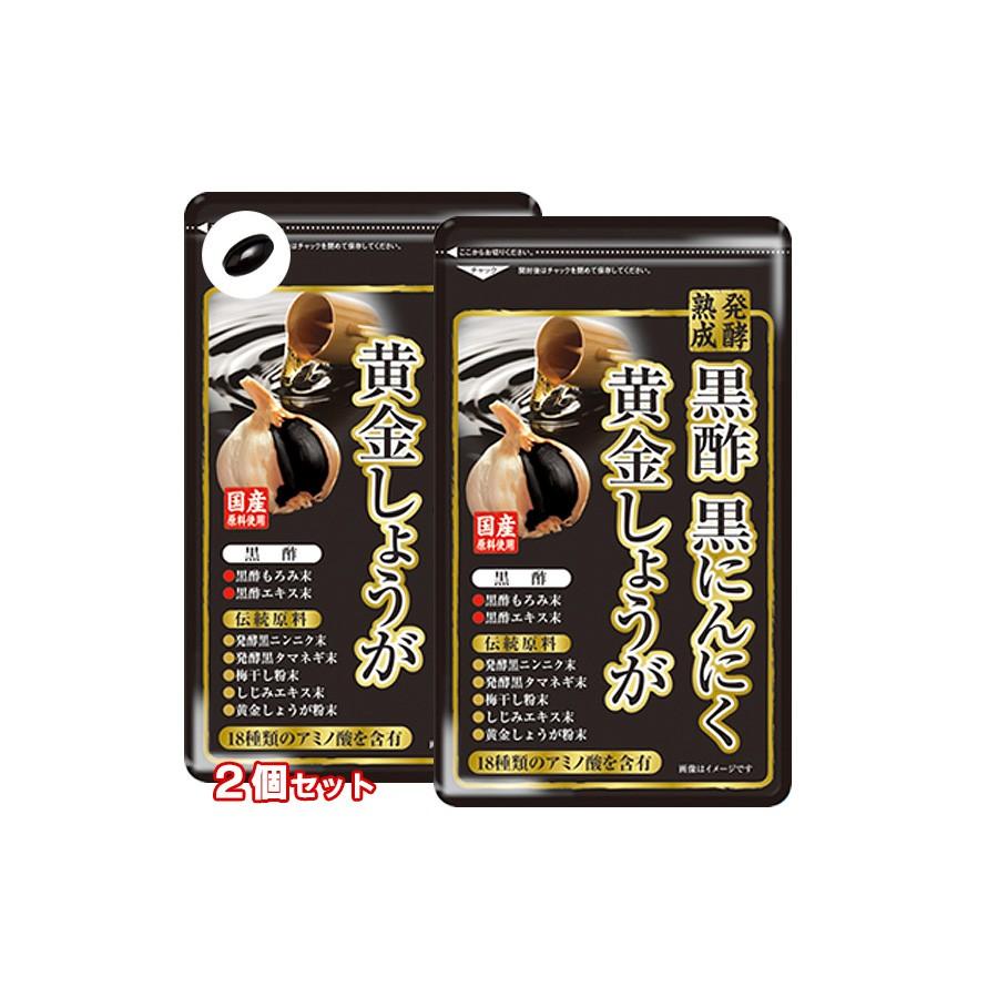 黒酢黒にんにく黄金しょうが 60粒×2個セット【株式会社タケイ