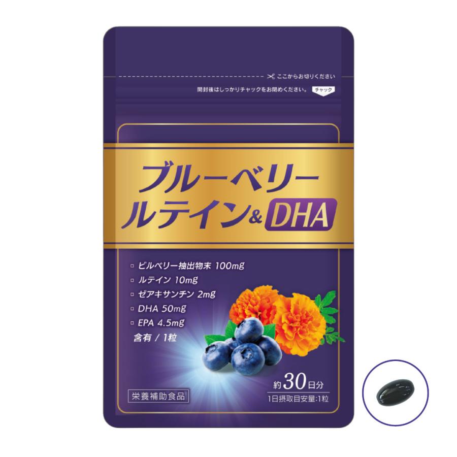 ブルーベリー ルテイン＆DHA 30粒（30日分） タケイ サプリ 北欧産
