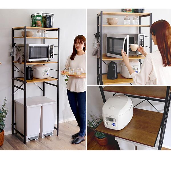 【新品・美品】ヴィンテージテイストのゴミ箱上レンジラック (WAL) ヴィンテージテイストのゴミ箱上レンジラック (WAL) | ニトリネット