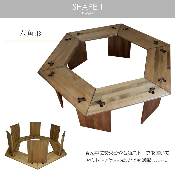 アウトドア テーブル ヘキサゴン 組み立て式 六角形 ヘキサ型 アウトドア テーブル ヘキサゴン 組み立て式 六角形 ヘキサ型