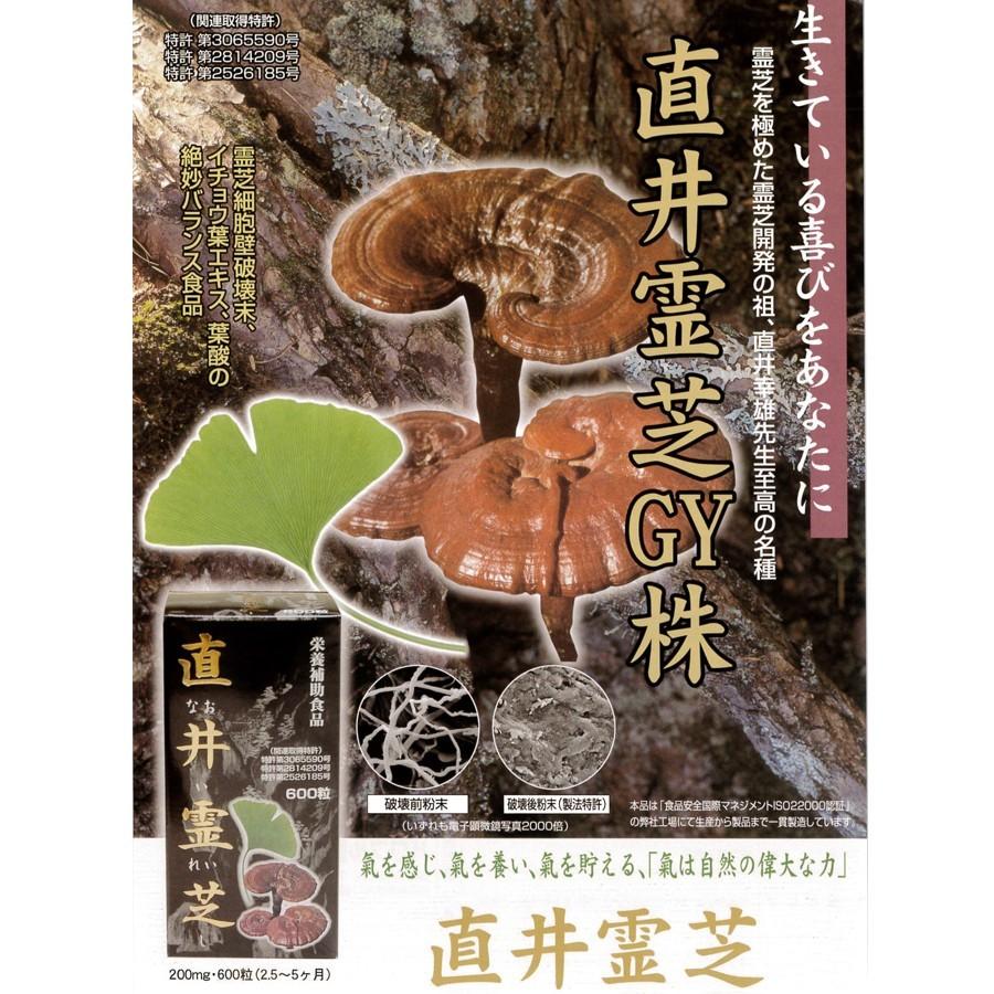 霊芝サプリメント 直井霊芝 2個セット 霊芝 細胞破壊末 イチョウ葉