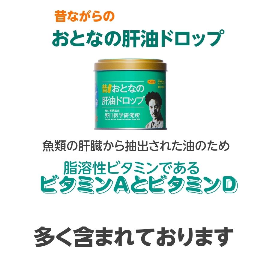 昔ながらおとなの肝油ドロップ　3個セット　オレンジ味　葉酸　鮫肝油　乳酸菌　野口医学研究所　ビタミンＡ　ビタミンＣ　｜sakuraiyakuhin-store｜02