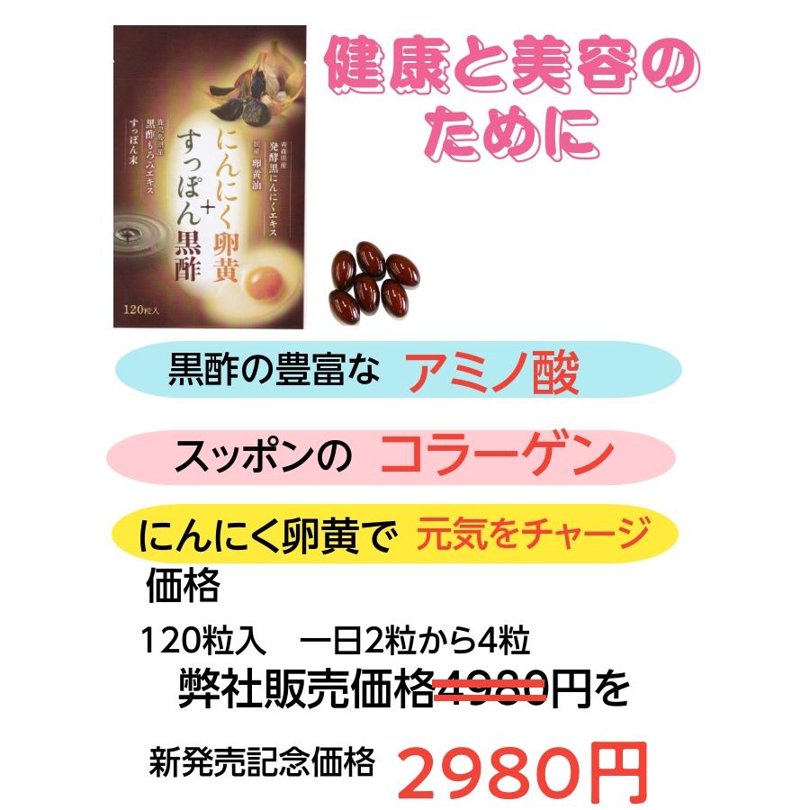すっぽん黒酢+にんにく卵黄 120粒 スッポン 黒酢 にんにく 卵黄油 送料