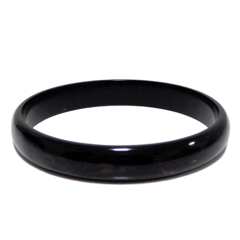 MANA 水牛バングル　ブラック 水牛ブレスレット バングル ポピュラーなバングル シンプル 漆黒 black
