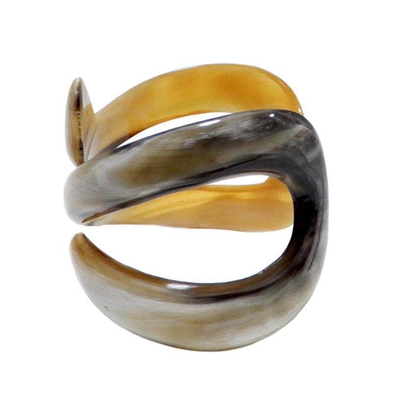 brass buffalo horn bangle バングル ブレスレット 水牛ブレスレット バングル クールなスネーク 蛇 18.5cm（8