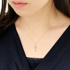 K18YG イタリア製 クロス ネックレス スクリューチェーン イエロー 