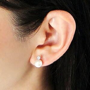 プラチナ900 アコヤ真珠　ピアス プラチナ Pt900 アコヤ パール ダイヤモンド スタッドピアス