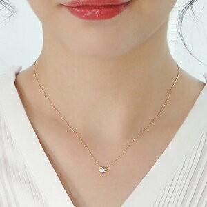 イエローゴールド K18YG ダイヤモンド ネックレス 0.2ct 一粒 ダイヤ 