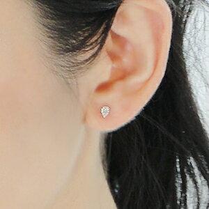 Pt900 ペアシェイプ ダイヤモンド スタッド ピアス イヤリング