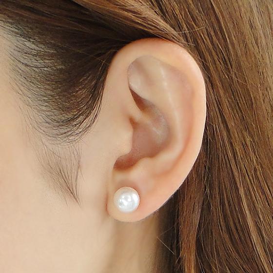 花珠鑑別カード付 Pt900 PS加工済 あこや 花珠 真珠 ピアス 8mm 送料 