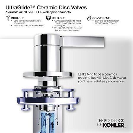 KOHLER　Pinstripe　ピュアワイドスプレッド　洗面所用蛇口　レバーハンドル付き　K-13132-4A-BN