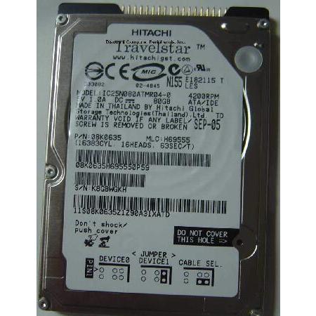 Hitachi Travelstar IC25N080ATMR04-0 Hard Drive : さくら機電 - 通販