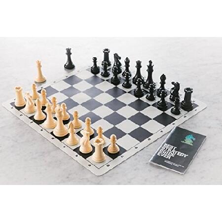 Quadruple　Weight　Tournament　Natural　with　Vinyl　Chess　Black　Set　Board