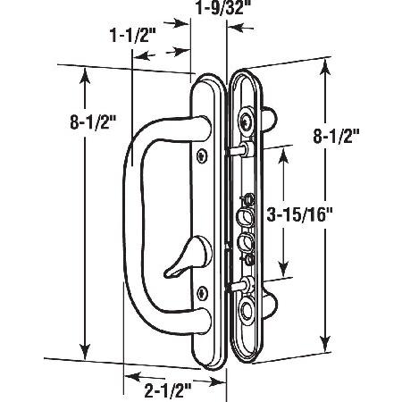 prime-line製品C　1285スライドドアハンドルセット、Oiledブロンズ