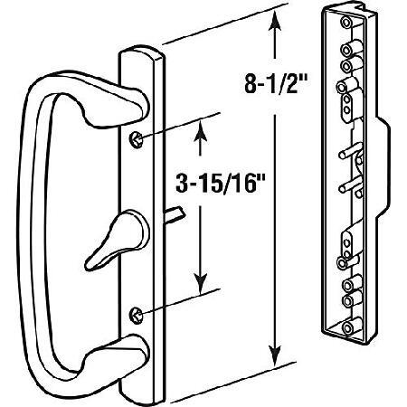 Prime-Line　C　1270　Style,　White　Mortise　Door　Sliding　Set,　Handle