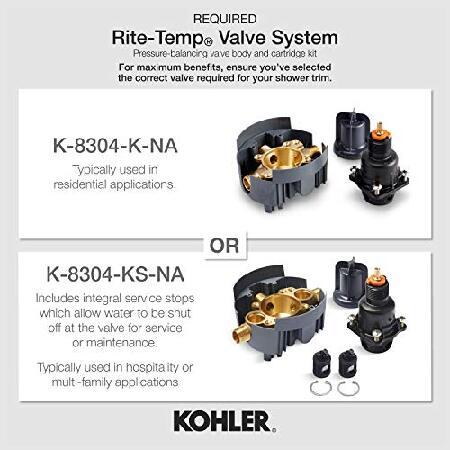 Kohler　TS13493-4-CPレバーハンドルと2.5　gpmシャワーヘッド付き儀式用シャワーバルブ