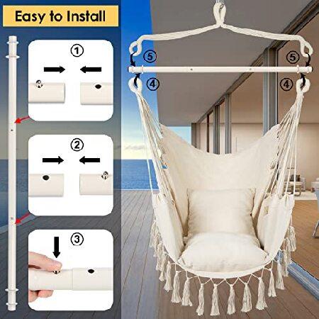 Y- STOP Hammock Chair Hanging Rope Swing, Max 500 Lbs, 2 Cushions Included,  Large Macrame Hanging Chair with Pocket for Superior Comfort, with Hardwar  : b07yrnbt28 : さくら機電 - 通販 - Yahoo!ショッピング