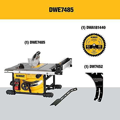 DEWALT DWE7485 81/4 インチ デウォルト コンパクトな現場用テーブルソー Table Saw for Jobsite 24.5インチ B0842QDW95さくら機電