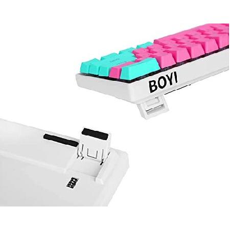 新品開封品 BOYI 60%メカニカルキーボード BOYI 61キー ミニ RGB チェリー MX スイッチ PBTキーキャップ 60% RGB メカニカルゲームキーボード (チェリーMXブルー BOYI Mini