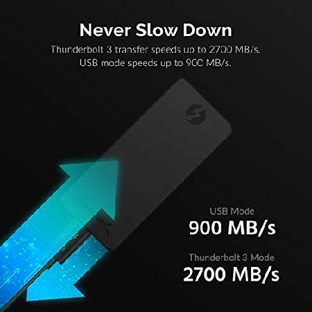 SABRENT 外付けSSD、SSD 1TB、USB3.2、Thunderbolt 3 最大速度2700MB/秒（PS5/PS4動作確認済み） 高級アルミニウム製 （SB-XTMQ-1TB）の画像