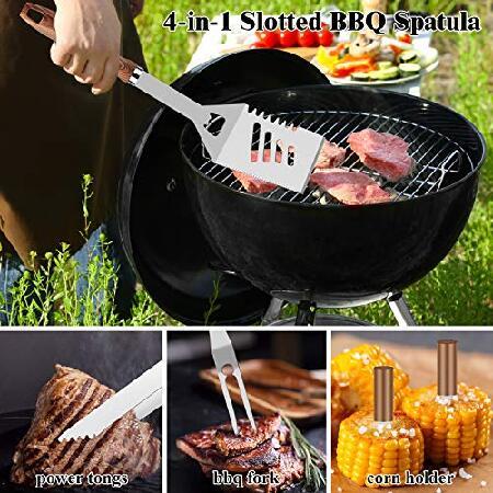 人気の春夏 ROMANTICIST 27pcs Heavy Duty BBQ Tools Gift Set for Men Dad， Extra Thick Stainless Steel Grill Utensils with Meat Claws， Grilling Accessories Kit in P