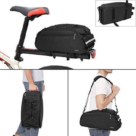 国内外の人気！ MOSISO Bike Rack Bag， Waterproof Bicycle Trunk Pannier Rear Seat Bag Cycling Bike Carrier Backseat Storage Luggage Saddle Shoulder Bag， Black