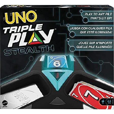 セール本物 UNO Triple Play Stealth Card Game for 7 Year Olds ＆ Up Exclusive