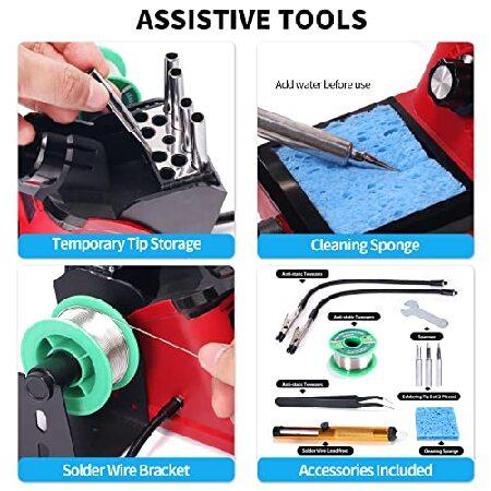 取扱No.1 YIHUA 926 III 110W Soldering Iron Station Kit with LED Display， 2 Helping Hands， 3 Extra Iron Tips， 35g Lead-Free Solder， Solder Sucker， S/S Tweezers，