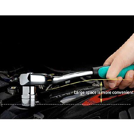 UXZDX 4" 8" 2" Ratchet Socket Wrench 72 Gear Home Car Bicycle Repair Universal Torque Wrench Manual Tool Accessories (Size C)