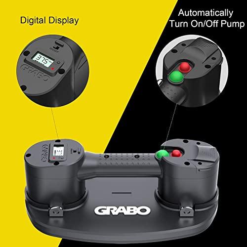 Grabo Pro 電動真空吸盤リフター デジタル表示付き 電動吸盤付き 真空を監視 真空が落としても自動的にポンプをオンに 最大負荷370ポンド_4