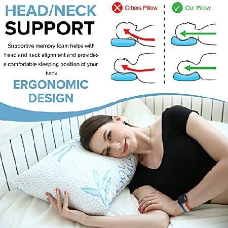 わけあり並の激安価格  2 Pack Cool Bamboo Pillows for Sleeping - Adjustable Bed Pillows for Sleeping - Luxury Pillow for Side， Stomach and Back Sleepers (King Size 2 Pack)