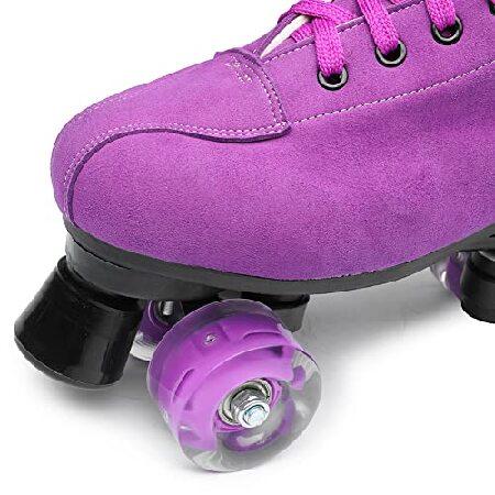 激安ネット通販 Roller Skates for Women Men High Top Quad Skates for Outdoor and Indoor Purple Size 40