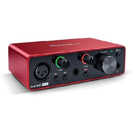 【人気沸騰】 Focusrite Scarlett Solo 2x2 USB Audio Interface with Creative Software with CR4-X Creative Reference Multimedia Monitors and 1/4 Instrument Cable and