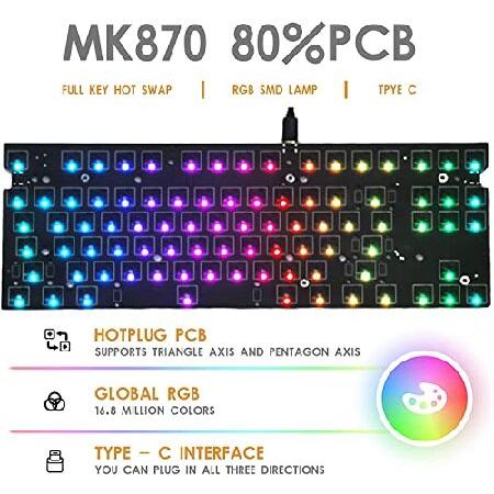 2022年最新海外 モジュラー DIY メカニカル ゲーミング キーボード FL870 CMMK 87キー RGB 80%有線 ゲーミングキーボード DIYキット ホットスワップスイッチ カスタマイズ可能な