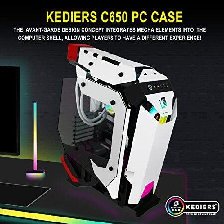 KEDIERS ミドルタワーPCケース ATX RGB 強化ガラス - USB3.0 - リモートコントロール - 冷却システム - エアフロー -  ケーブル管理 (White) (C650) : b0b65jcs4c : さくら機電 - 通販 - Yahoo!ショッピング